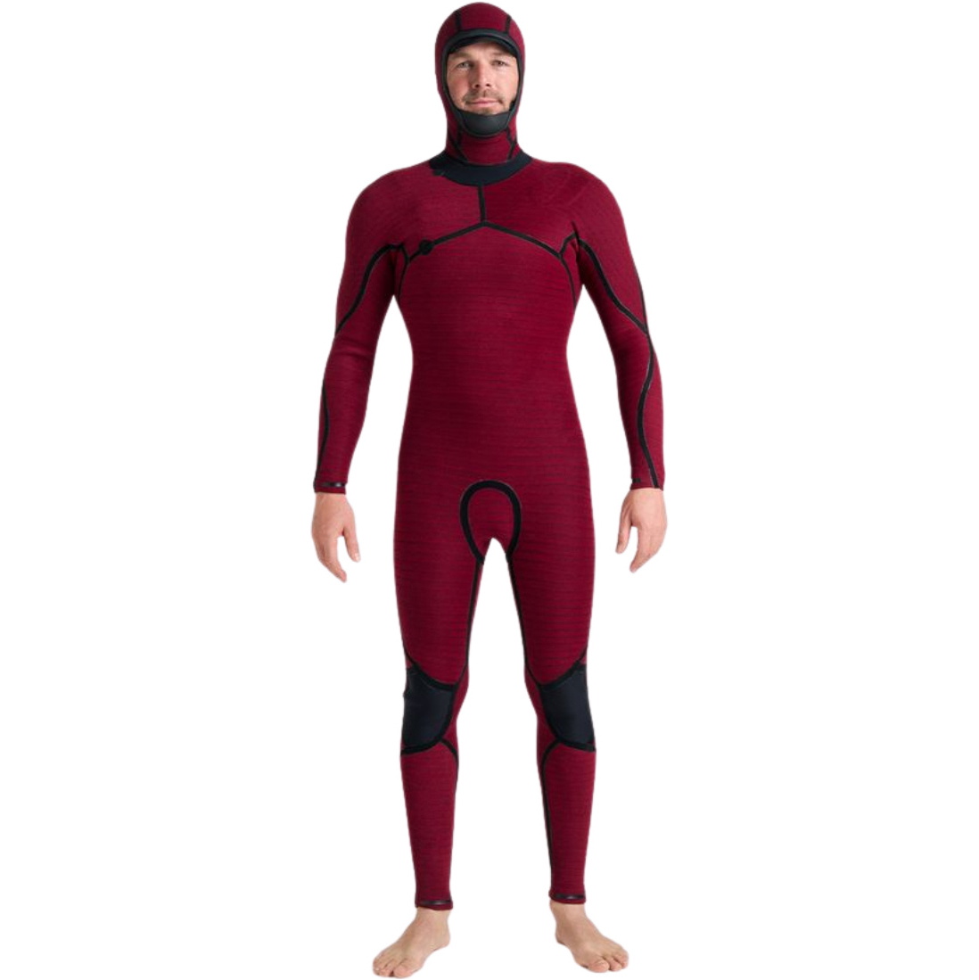 2026 C-Skins Mens Nuwave Rewired 5/4mm Hooded Chest Zip Wetsuit CRW54MH - Black / Meteor / Lime